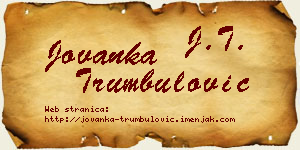 Jovanka Trumbulović vizit kartica
